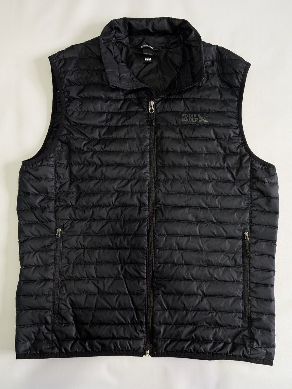 Eddie Bauer Cirruslite Down Vest 650 Black Lightweight Puffer Mens (M)